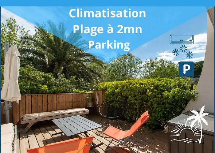 Le Murmure Du Palmier * Mer A 2 Min * Parking Prive * Terrasse